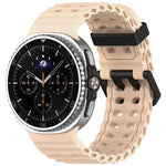 xDfind Black Buckle Ocean Solid Color Dual-row Hole Silicone Watch Band, For Samsung Galaxy Watch8 / 8 Classic