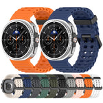 xDfind Black Buckle Ocean Solid Color Dual-row Hole Silicone Watch Band, For Samsung Galaxy Watch8 / 8 Classic