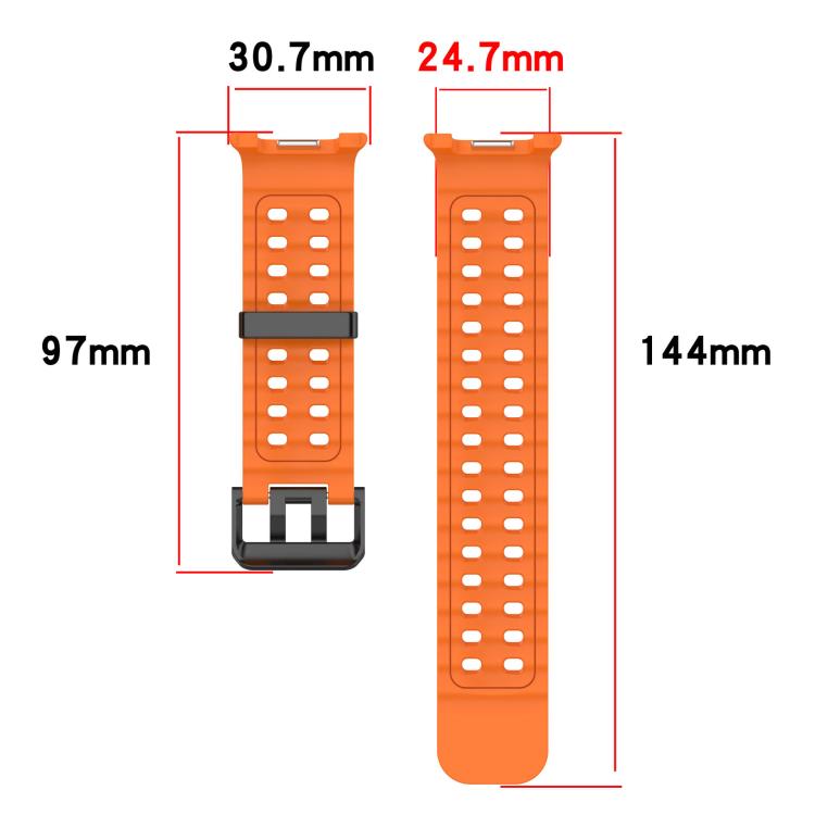 xDfind Black Buckle Ocean Solid Color Dual-row Hole Silicone Watch Band, For Samsung Galaxy Watch8 / 8 Classic