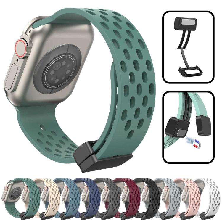 xDfind Magnetic Clasp Silicone Watch Band, For Apple Watch 42 / 44 / 45 / 46 / 49mm, For Apple Watch 38 / 40 / 41 / S10 42mm