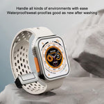 xDfind Magnetic Clasp Silicone Watch Band, For Apple Watch 42 / 44 / 45 / 46 / 49mm, For Apple Watch 38 / 40 / 41 / S10 42mm