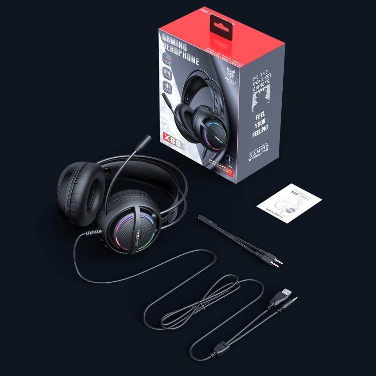 ONIKUMA X88 Head-mounted RGB Light E-Sports Gaming Headset, Cable Length: 2.2m, X88