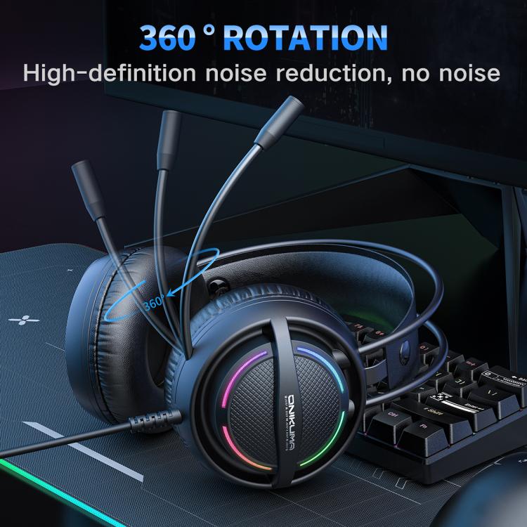 ONIKUMA X88 Head-mounted RGB Light E-Sports Gaming Headset, Cable Length: 2.2m, X88