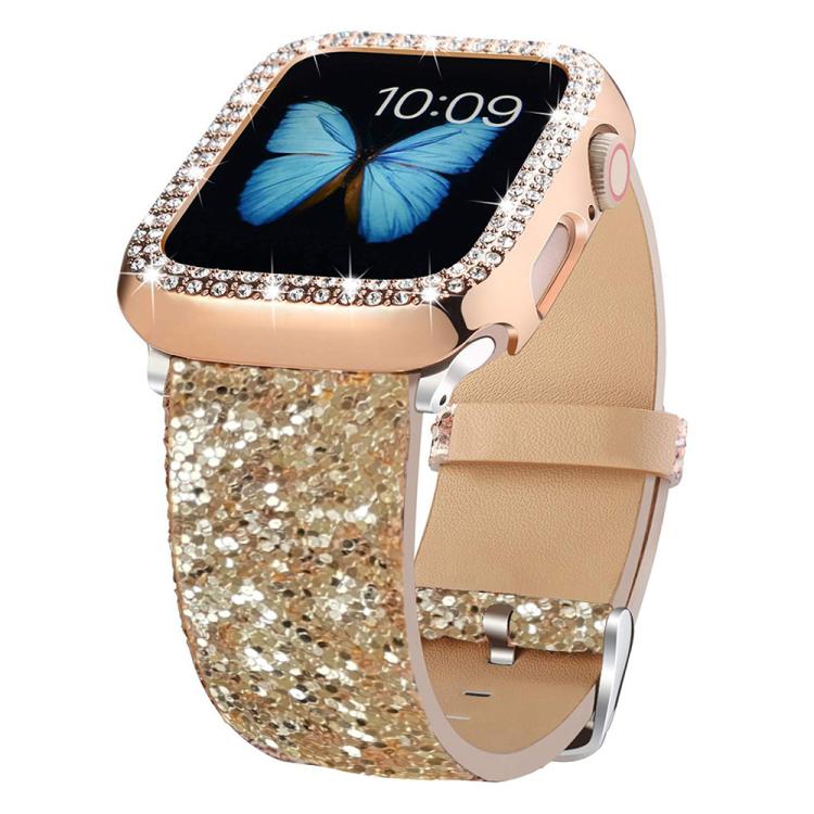 xDfind Glitter Sequins Leather Watch Band, For Apple Watch 42 / 44 / 45 / 46 / 49mm, For Apple Watch 38 / 40 / 41 / S10 42mm