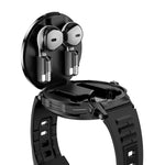 D13 2 in 1 Bluetooth Earphone Smart Call Watch, Support Bluetooth Call / NFC / Health Monitoring, Silicone Strap, 3-Bead Steel Strap, Milanese Steel Strap