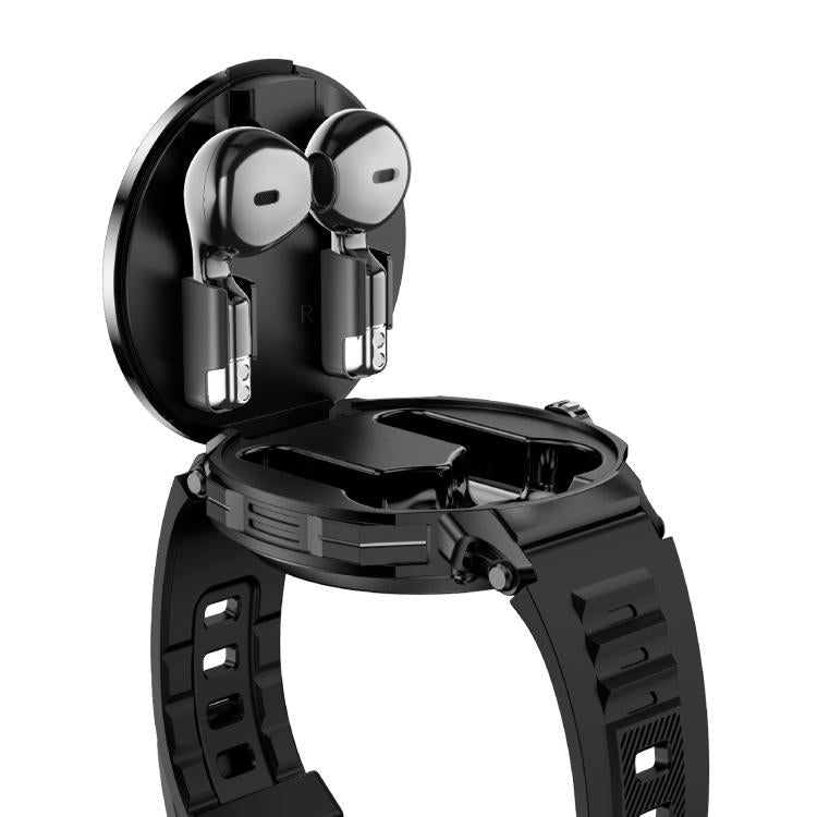 D13 2 in 1 Bluetooth Earphone Smart Call Watch, Support Bluetooth Call / NFC / Health Monitoring, Silicone Strap, 3-Bead Steel Strap, Milanese Steel Strap