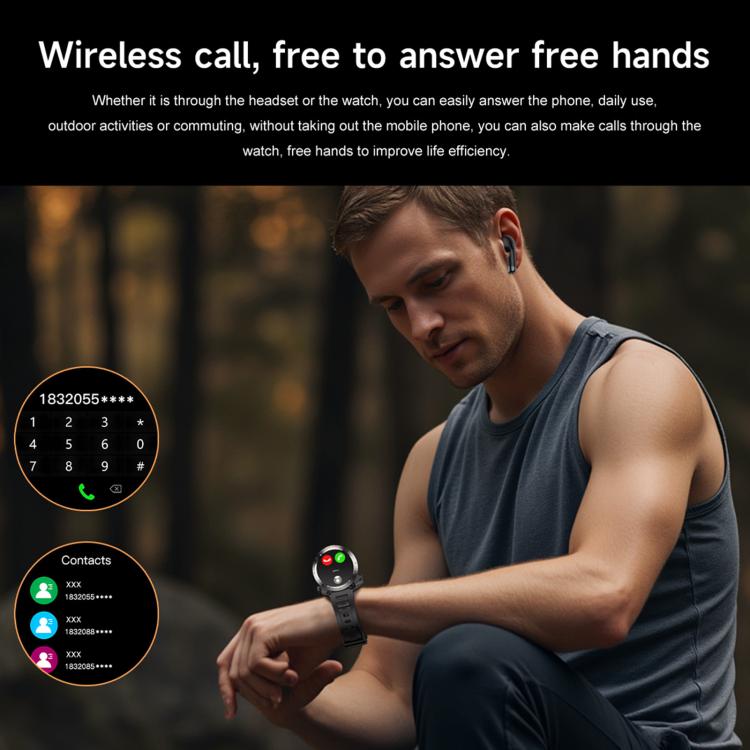 D13 2 in 1 Bluetooth Earphone Smart Call Watch, Support Bluetooth Call / NFC / Health Monitoring, Silicone Strap, 3-Bead Steel Strap, Milanese Steel Strap