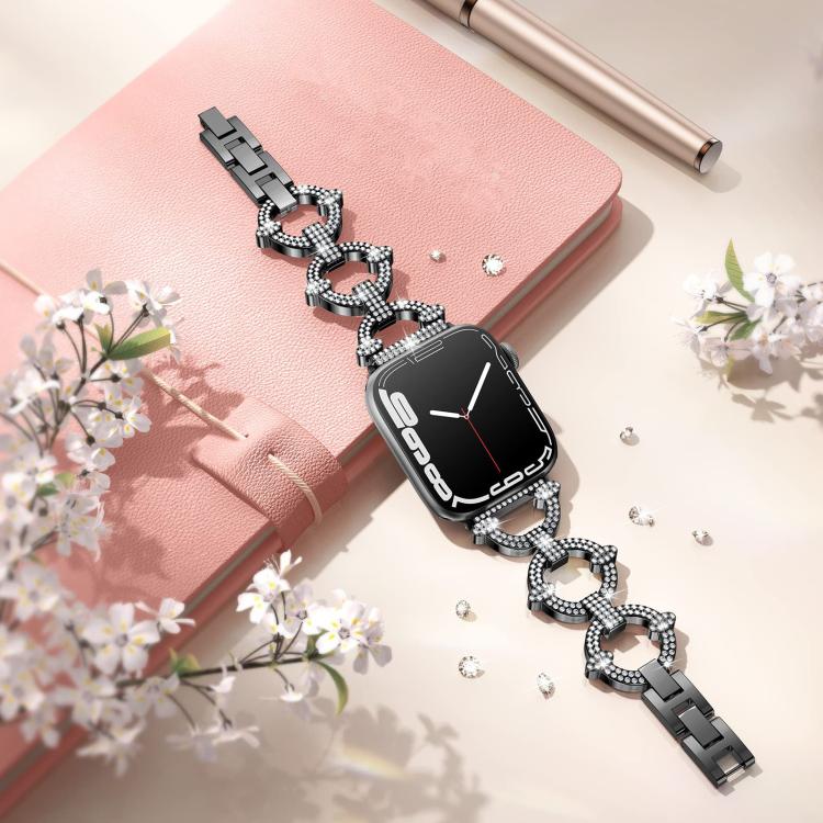 xDfind O-shaped Diamond Metal Watch Band, For Apple Watch 42 / 44 / 45 / 46 / 49mm, For Apple Watch 38 / 40 / 41 / S10 42mm