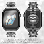 xDfind Butterfly-shaped Diamond Metal Watch Band, For Apple Watch 42 / 44 / 45 / 46 / 49mm, For Apple Watch 38 / 40 / 41 / S10 42mm