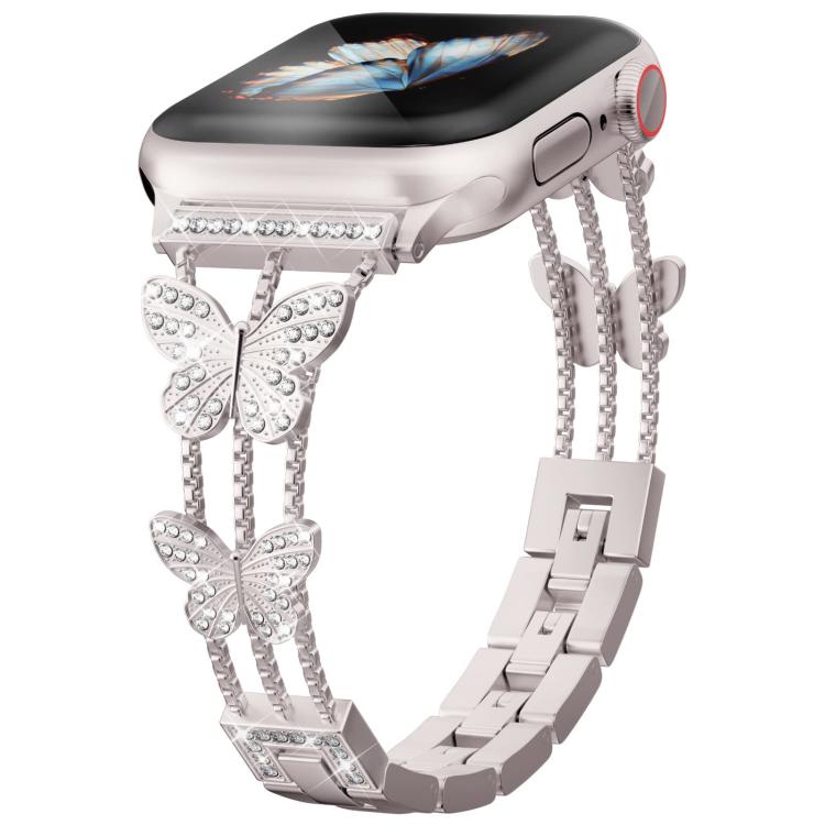 xDfind Butterfly-shaped Diamond Metal Watch Band, For Apple Watch 42 / 44 / 45 / 46 / 49mm, For Apple Watch 38 / 40 / 41 / S10 42mm