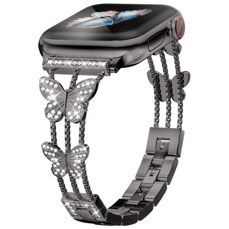 xDfind Butterfly-shaped Diamond Metal Watch Band, For Apple Watch 42 / 44 / 45 / 46 / 49mm, For Apple Watch 38 / 40 / 41 / S10 42mm
