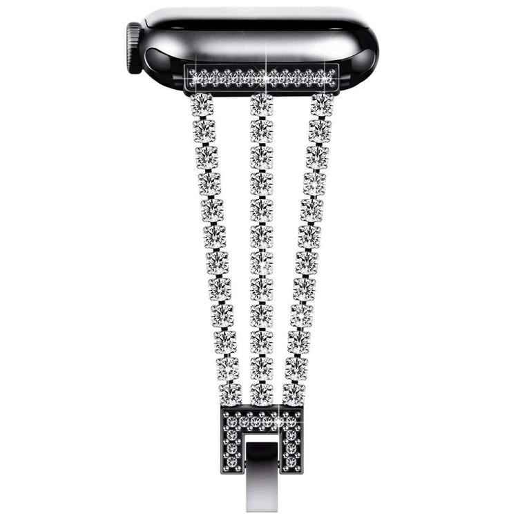 xDfind Three Diamond Metal Watch Band, For Apple Watch 42 / 44 / 45 / 46 / 49mm, For Apple Watch 38 / 40 / 41 / S10 42mm