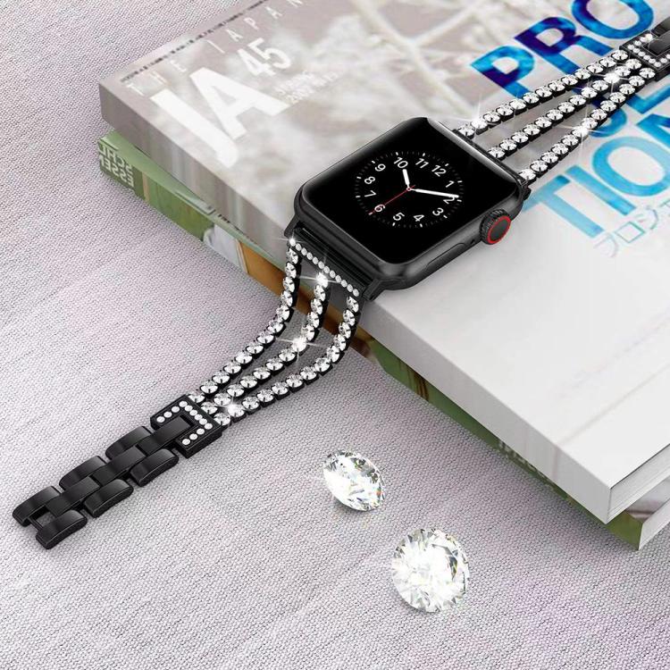 xDfind Three Diamond Metal Watch Band, For Apple Watch 42 / 44 / 45 / 46 / 49mm, For Apple Watch 38 / 40 / 41 / S10 42mm