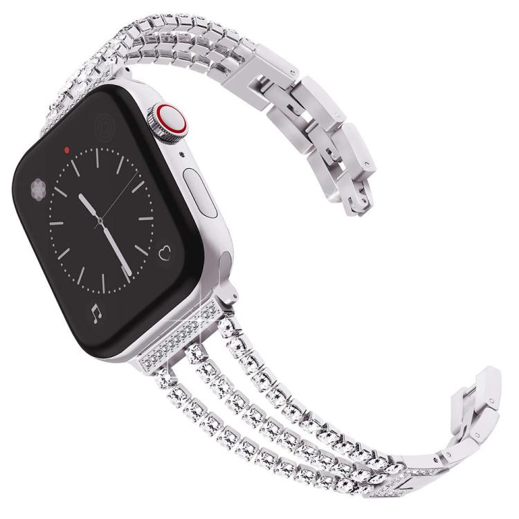 xDfind Three Diamond Metal Watch Band, For Apple Watch 42 / 44 / 45 / 46 / 49mm, For Apple Watch 38 / 40 / 41 / S10 42mm