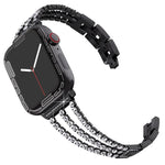 xDfind Three Diamond Metal Watch Band, For Apple Watch 42 / 44 / 45 / 46 / 49mm, For Apple Watch 38 / 40 / 41 / S10 42mm