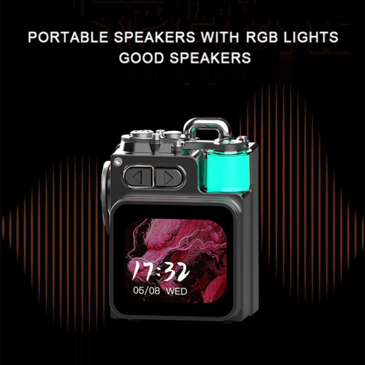 DK08 Smart LED Screen Cool Style Portable RGB Light Bluetooth Speaker, DK08