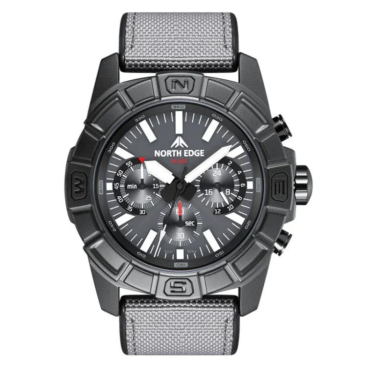 Montre de sport intelligente étanche NORTH EDGE BLAZE pour homme à chargement solaire