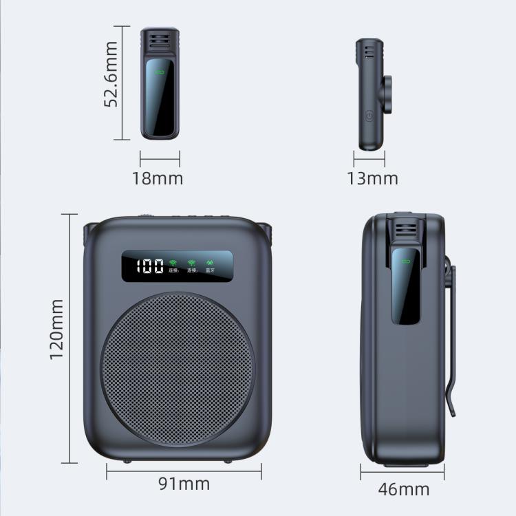 M10 Mini Wireless Microphone Teaching Voice Amplifier with Screen Display