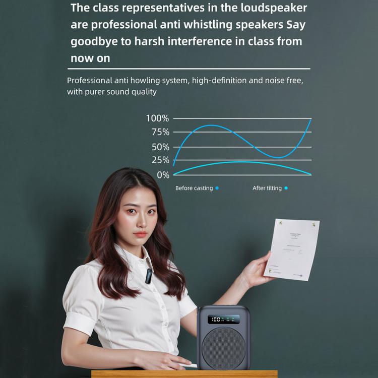 M10 Mini Wireless Microphone Teaching Voice Amplifier with Screen Display