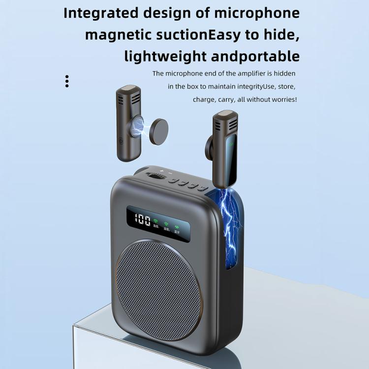 M10 Mini Wireless Microphone Teaching Voice Amplifier with Screen Display