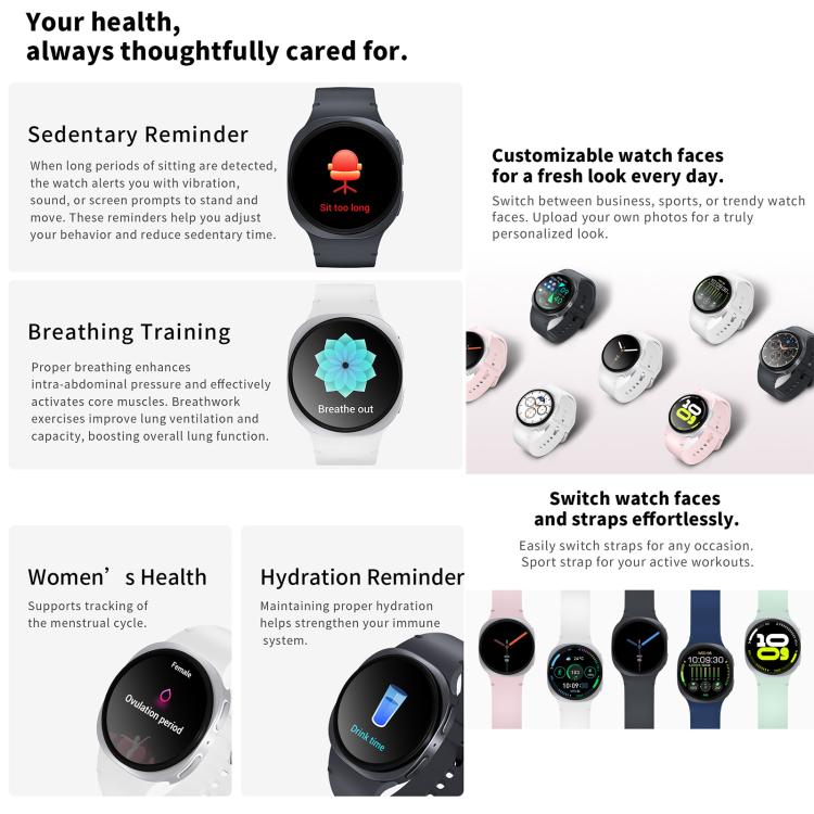 HD8 mini 1.29 inch BT5.4 Sport Smart Watch, Support Bluetooth Call / Sleep / Blood Oxygen / Heart Rate / Blood Pressure Health Monitor