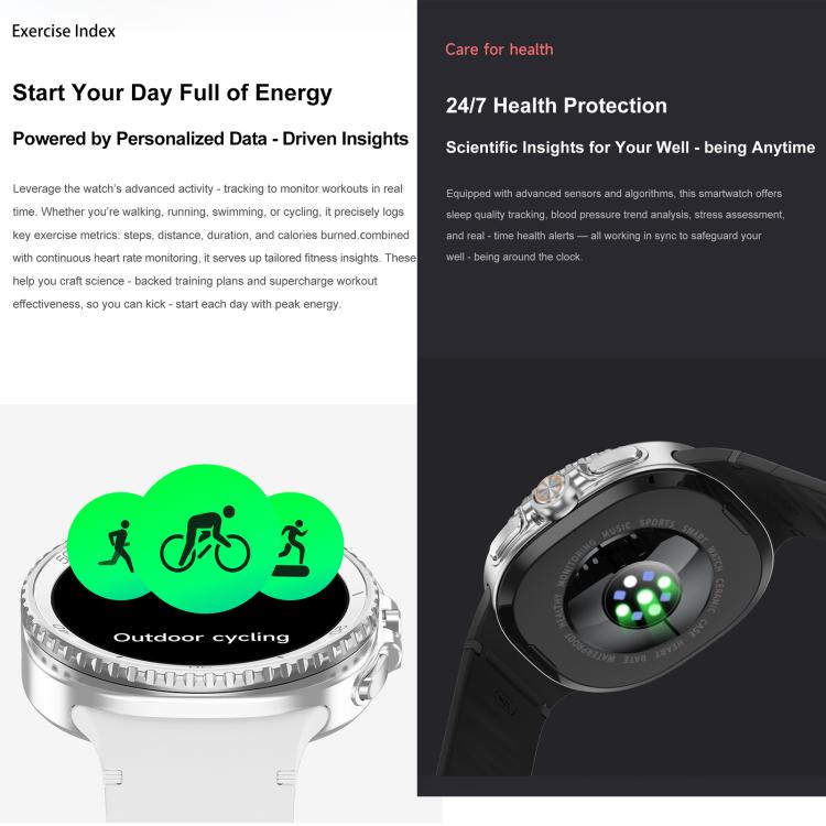 HD8C 1.43 inch BT5.4 Rotate Dial Smart Watch, Support Bluetooth Call / Sleep / Blood Oxygen / Heart Rate / Blood Pressure Health Monitor