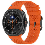 xDfind Ladder Black Buckle Honeycomb Breathable Silicone Watch Band, For Samsung Galaxy Watch8 / Watch8 Classic