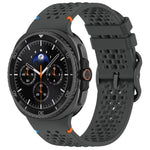 xDfind Ladder Black Buckle Honeycomb Breathable Silicone Watch Band, For Samsung Galaxy Watch8 / Watch8 Classic