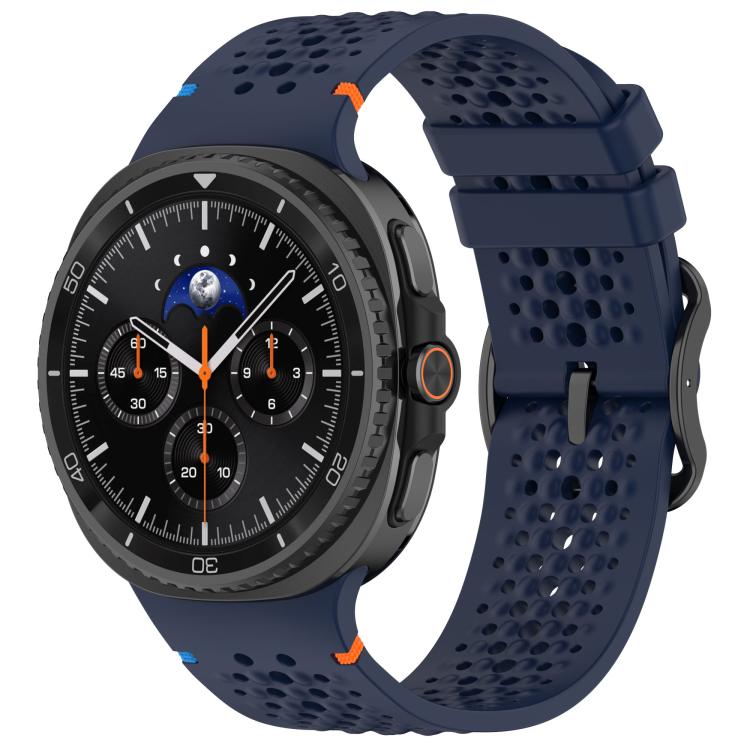 xDfind Ladder Black Buckle Honeycomb Breathable Silicone Watch Band, For Samsung Galaxy Watch8 / Watch8 Classic