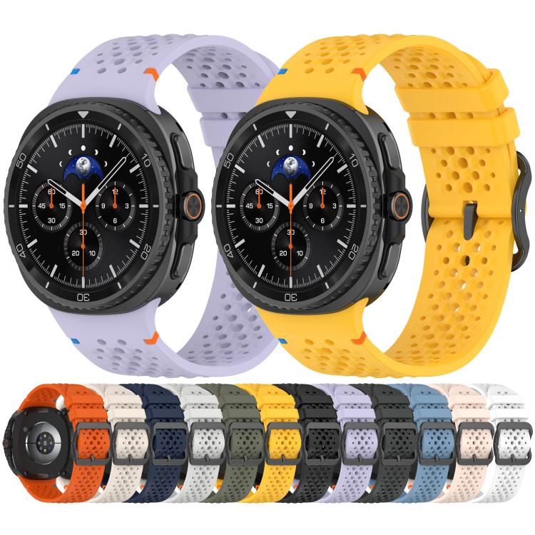 xDfind Ladder Black Buckle Honeycomb Breathable Silicone Watch Band, For Samsung Galaxy Watch8 / Watch8 Classic