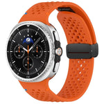 xDfind Magnetic Black Buckle Honeycomb Breathable Silicone Watch Band, For Samsung Galaxy Watch8 / Watch8 Classic