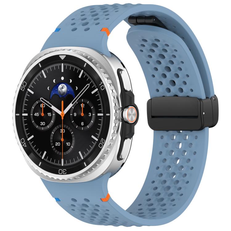 xDfind Magnetic Black Buckle Honeycomb Breathable Silicone Watch Band, For Samsung Galaxy Watch8 / Watch8 Classic