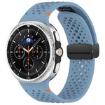 xDfind Magnetic Black Buckle Honeycomb Breathable Silicone Watch Band, For Samsung Galaxy Watch8 / Watch8 Classic