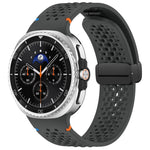 xDfind Magnetic Black Buckle Honeycomb Breathable Silicone Watch Band, For Samsung Galaxy Watch8 / Watch8 Classic