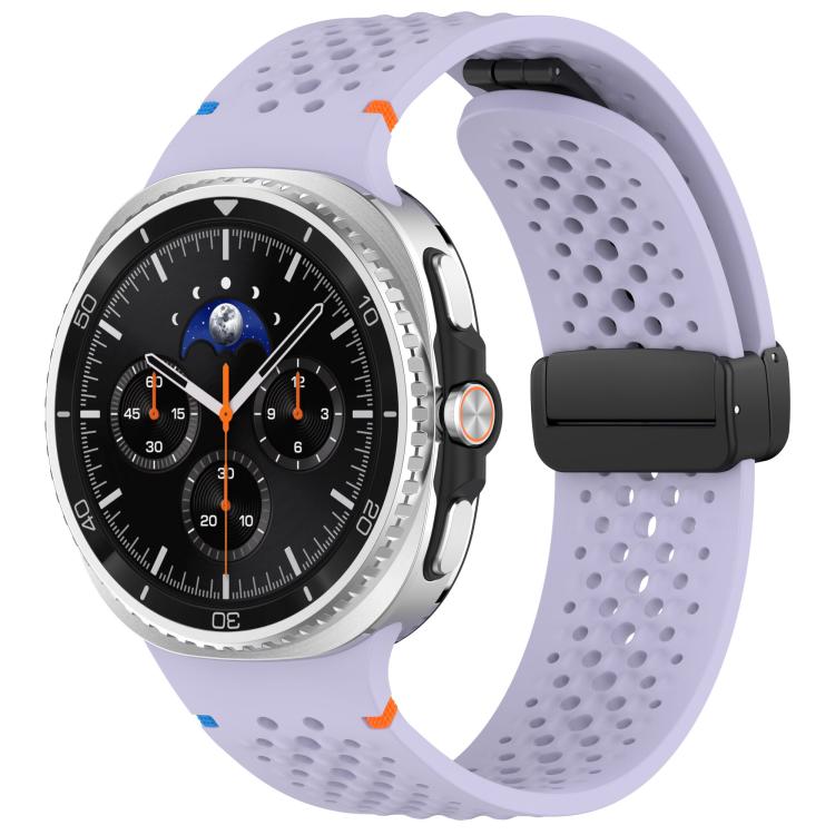 xDfind Magnetic Black Buckle Honeycomb Breathable Silicone Watch Band, For Samsung Galaxy Watch8 / Watch8 Classic