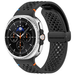 xDfind Magnetic Black Buckle Honeycomb Breathable Silicone Watch Band, For Samsung Galaxy Watch8 / Watch8 Classic