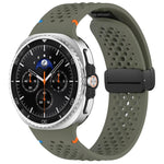 xDfind Magnetic Black Buckle Honeycomb Breathable Silicone Watch Band, For Samsung Galaxy Watch8 / Watch8 Classic