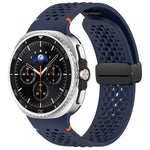 xDfind Magnetic Black Buckle Honeycomb Breathable Silicone Watch Band, For Samsung Galaxy Watch8 / Watch8 Classic