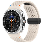 xDfind Magnetic Black Buckle Honeycomb Breathable Silicone Watch Band, For Samsung Galaxy Watch8 / Watch8 Classic