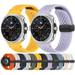 xDfind Magnetic Black Buckle Honeycomb Breathable Silicone Watch Band, For Samsung Galaxy Watch8 / Watch8 Classic