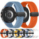 xDfind Magnetic Black Buckle Honeycomb Breathable Silicone Watch Band, For Samsung Galaxy Watch8 / Watch8 Classic