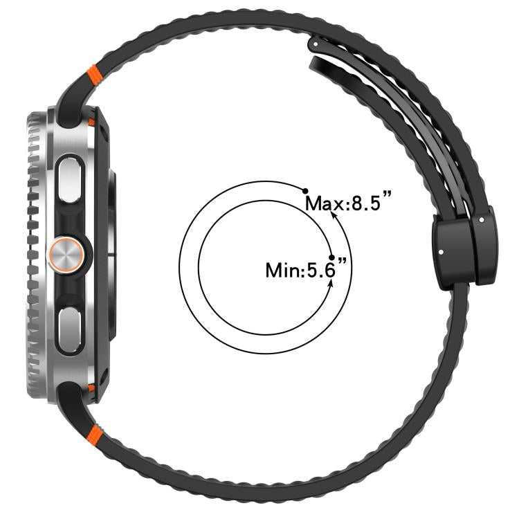 xDfind Magnetic Black Buckle Honeycomb Breathable Silicone Watch Band, For Samsung Galaxy Watch8 / Watch8 Classic