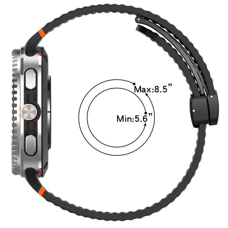 xDfind Magnetic Black Buckle Honeycomb Breathable Silicone Watch Band, For Samsung Galaxy Watch8 / Watch8 Classic