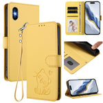 Embossed Heart Cat Leather Phone Case with Hand Strap, For iPhone XR, For iPhone XS Max, For iPhone 7 Plus / 8 Plus