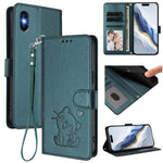 Embossed Heart Cat Leather Phone Case with Hand Strap, For iPhone XR, For iPhone XS Max, For iPhone 7 Plus / 8 Plus