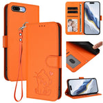 Embossed Heart Cat Leather Phone Case with Hand Strap, For iPhone XR, For iPhone XS Max, For iPhone 7 Plus / 8 Plus
