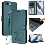 Embossed Heart Cat Leather Phone Case with Hand Strap, For iPhone XR, For iPhone XS Max, For iPhone 7 Plus / 8 Plus