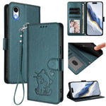 Embossed Heart Cat Leather Phone Case with Hand Strap, For iPhone XR, For iPhone XS Max, For iPhone 7 Plus / 8 Plus