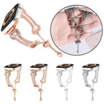 Diamantbesetztes Metallarmband in Knochenkettenform, passend für Apple Watch 46 mm / 49 mm / 45 mm / 44 mm und 42 mm / 41 mm / 40 mm / 38 mm