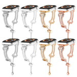 Diamantbesetztes Metallarmband in Knochenkettenform, passend für Apple Watch 46 mm / 49 mm / 45 mm / 44 mm und 42 mm / 41 mm / 40 mm / 38 mm